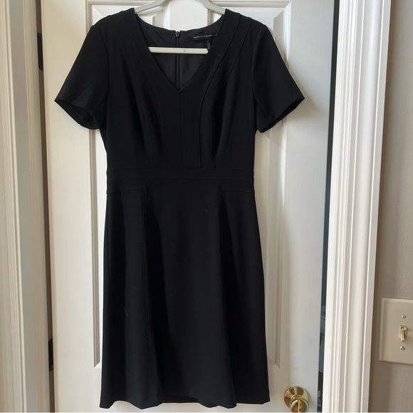 White House Black Market Dresses & Skirts - White House Black Market Black Sheath Mini Dress V-Neck